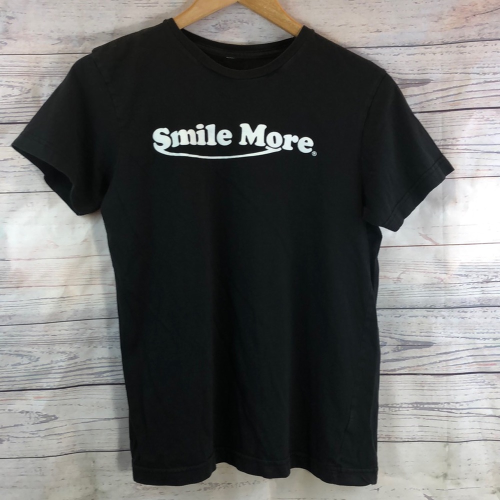 Smile More Black Shirt Size L